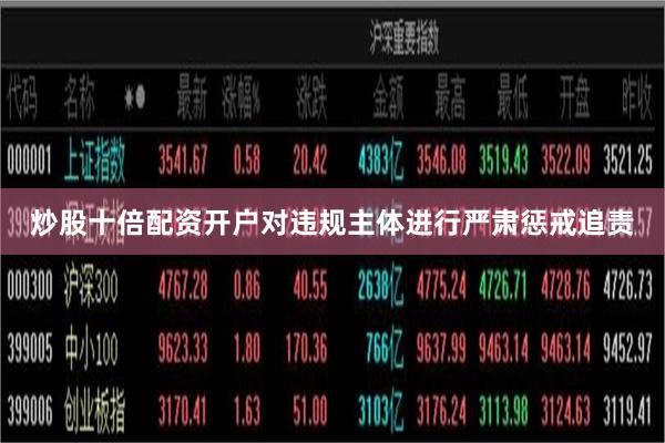 炒股十倍配资开户对违规主体进行严肃惩戒追责